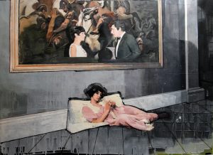 Gallery Interior with Recumbent Figure